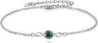 wholesale 925 Sterling Silver Green Moss Agate Infinity Link Bracelet for Women-Moss Agate Bracelet
