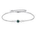 wholesale 925 Sterling Silver Green Moss Agate Infinity Link Bracelet for Women-0-0