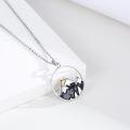 wholesale 925 Sterling Silver Black Onyx Gold Accented Mountain Pendant Necklace for Nature Enthusiasts-0-1