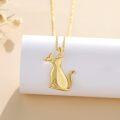 wholesale 925 Sterling Silver Gold Plated Butterfly Cat Charm Necklace s for Women-0-2