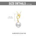 TOUPOP 14K Gold Freshwater Pearl Necklace with Bow/Heart/Dolphin Pendant-0-1