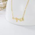 TOUPOP 14K Gold CZ Heartbeat Nurse Necklace, 16+2 Inch-0-4