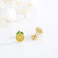 wholesale 925 Sterling Silver Yellow Lemon Fruit Stud Earrings-0-2
