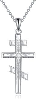 wholesale 925 Sterling Silver Retro Eastern Orthodox Cross Pendant Necklace Religious Jewelry for Men & Women-0-0