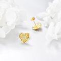 wholesale 14K Gold Sunflower CZ Pearl Heart Stud Earrings for Women Gifts for Mom and Girlfriends-0-4