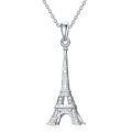 wholesale 925 Sterling Silver Eiffel Tower Necklace-0-0