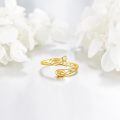 wholesale 14k Gold Dragonfly Floral Openwork Adjustable Ring For Women-0-4