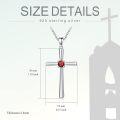 wholesale 925 Sterling Silver Birthstone Cross Necklace for Women 18 20-0-4