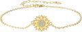 wholesale 925 Sterling Silver Sunflower Charm Bracelet for Women, Elegant & Hypoallergenic Jewelry Gift, 7.2in-0-0