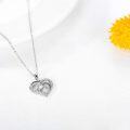 wholesale 14K Gold Heart-Shaped Diamond Pendant Necklace for Women - 2 Sizes Available-0-7