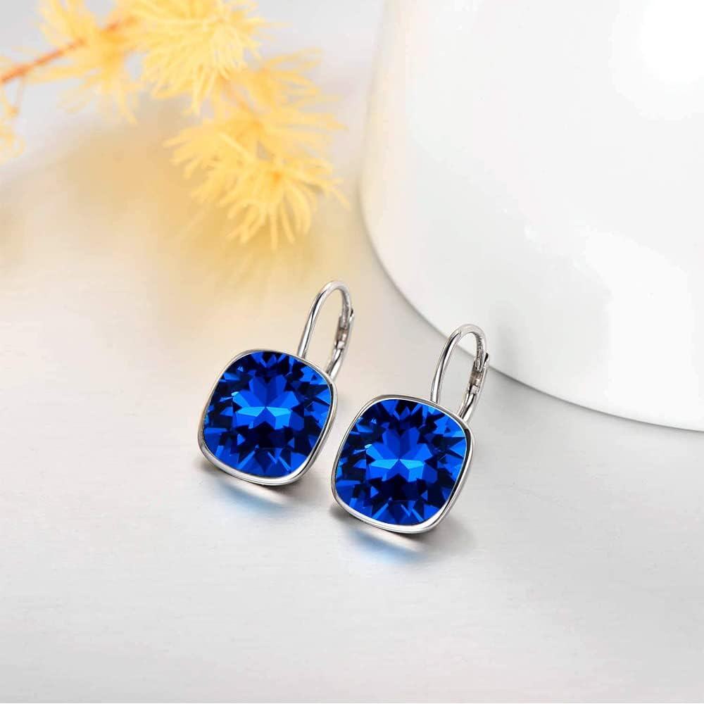 Sterling Silver Austrian Crystal Hypoallergenic Leverback Earrings Women s Gift-0-4