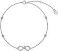 wholesale 14K Gold Infinity Ankle Anklet with Cubic Zirconia and Heart Charm for Women s-0-0