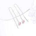 wholesale Sterling Silver Nature Stone Ball Threader Drop Earrings-0-20