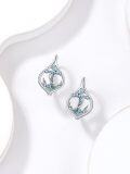 wholesale 925 Sterling Silver Turquoise Anchor Drop Earrings for Women-0-4
