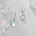 wholesale 925 Sterling Silver Blue Moonstone Floral Filigree Teardrop Dangle Leverback Earrings-0-3
