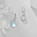 wholesale 925 Sterling Silver Moonstone Drop Earrings White Gold Plated Blossom Teardrop Jewelry For Women-0-3