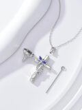 TOUPOP White Gold Plated S925 Sterling Silver with Birthstone Dragonfly Urn Necklace for Ashes-0-2