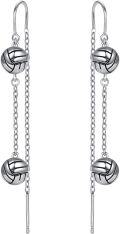 wholesale 925 Sterling Silver Sports Ball Dangle Earrings - Volleyball Design-0-0