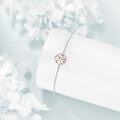 wholesale 925 Sterling Silver Rose Gold and White Enamel Volleyball Charm Bracelet for Women Girls Sport Lover Gifts-0-2