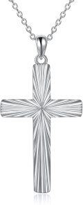 wholesale 925 Sterling Silver Origami Cross Pendant Necklace Religious  for Women and Men-0-0