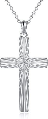 wholesale 925 Sterling Silver Origami Cross Pendant Necklace Religious  for Women and Men-Diamond-cut