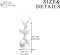 wholesale 14K Gold Leaf Design White Pearl & Cubic Zirconia Pendant Necklace for Women - Elegant Fashion Accessory-0-1