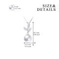 wholesale 14k Gold And Lab Diamond Pearl Pendant Necklace With Leaf Design-0-1