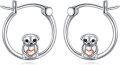 wholesale 925 Sterling Silver Dog Heart Charm Hoop Earrings - Adorable Gifts for Women & Girls-0-0