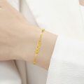 wholesale 14k Gold Triple Heart Charm Bracelet With Crystal Center For Women-0-1