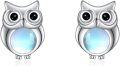 wholesale 925 Sterling Silver Blue Moonstone Owl Stud Earrings for Women Girls  4g-0-0