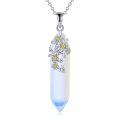 wholesale 925 Sterling Silver Moonstone Pendant Necklace Wholesale With Floral Design-0-0