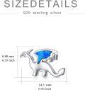 wholesale 925 Sterling Silver Winged Dragon Blue Opal Stud Earrings White Gold Plated-0-5