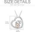 wholesale Sterling Silver Stone Cute Animal Pendant Necklace for Couples Sister Daughter Mother Birthday Gift-0-119