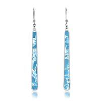 wholesale 925 Sterling Silver Blue Lapis Lazuli Dangle Earrings-Long Larimar Earrings