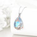 wholesale 925 Sterling Silver Cat Flower Pendant Necklace-0-3