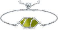 wholesale  Sterling Silver Hexagon Gemstone Bracelet for Women Fine Jewelry Gift -Peridot
