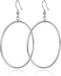 wholesale Gold Sterling Silver Rose Gold Plated Large Hoop Drop Earrings 40 mm-0-0