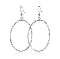 wholesale Gold Sterling Silver Rose Gold Plated Large Hoop Drop Earrings 40 mm-70mm silver