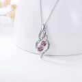 wholesale 925 Sterling Silver Twisted Pendant With Purple Stones-0-39