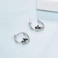 wholesale 925 Sterling Silver French Bulldog Hoop Earrings Wholesale Sleepy Dog Charm Jewelry-0-7