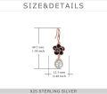 wholesale Rose Gold 925 Sterling Silver Black Flower Drop Earrings with Cubic Zirconia for Women Girls Gift Set-0-3
