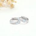 wholesale 925 Sterling Silver White Fire Opal & CZ Twist Design Hoop Earrings for Women-0-4