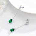 wholesale 925 Sterling Silver Green Emerald Celtic Knot Drop Earrings for Women-0-1