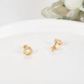 wholesale 14k Gold Textured Love Knot Stud Earrings For Women-0-1