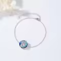 TOUPOP Sterling Silver Blue Crystal Evil Eye Hamsa Tree Of Life Bracelet-0-3