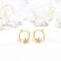 wholesale 14K Gold Pearl Daisy Flower Hoop Earrings for Women-0-2
