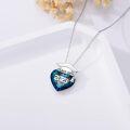 wholesale 925 Sterling Silver Blue Crystal Class of 2023 Graduation Heart Pendant Necklace-0-2
