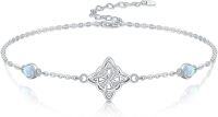 wholesale 925 Sterling Silver Opal Celtic Knot Bracelet-Witch Knot 7"-9"