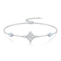 wholesale 925 Sterling Silver Celtic Knot Bracelet Wholesale With Moonstone Accents-Witch Knot 7"-9"
