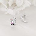 wholesale 925 Sterling Silver Unicorn Pink CZ Heart Stud Earrings Gift for Girls-0-1